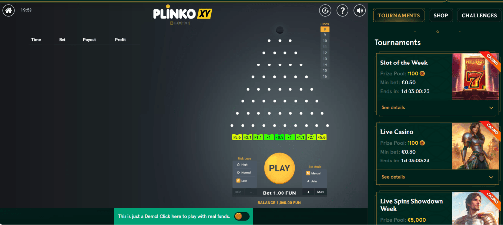 Plinko XL gameplay